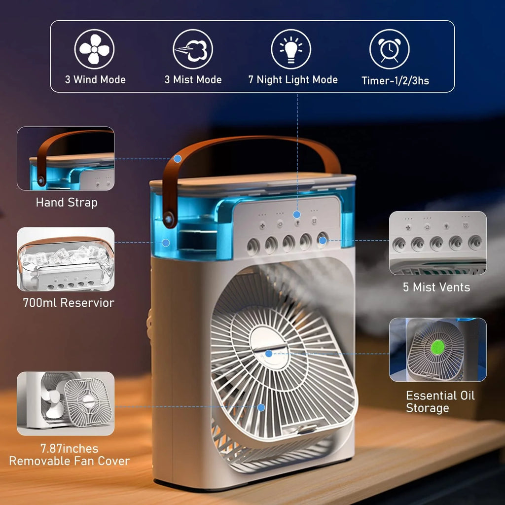 Portable Air Conditioner Fan | Mist Water spray Mini AC | For Home, kitchen, office
