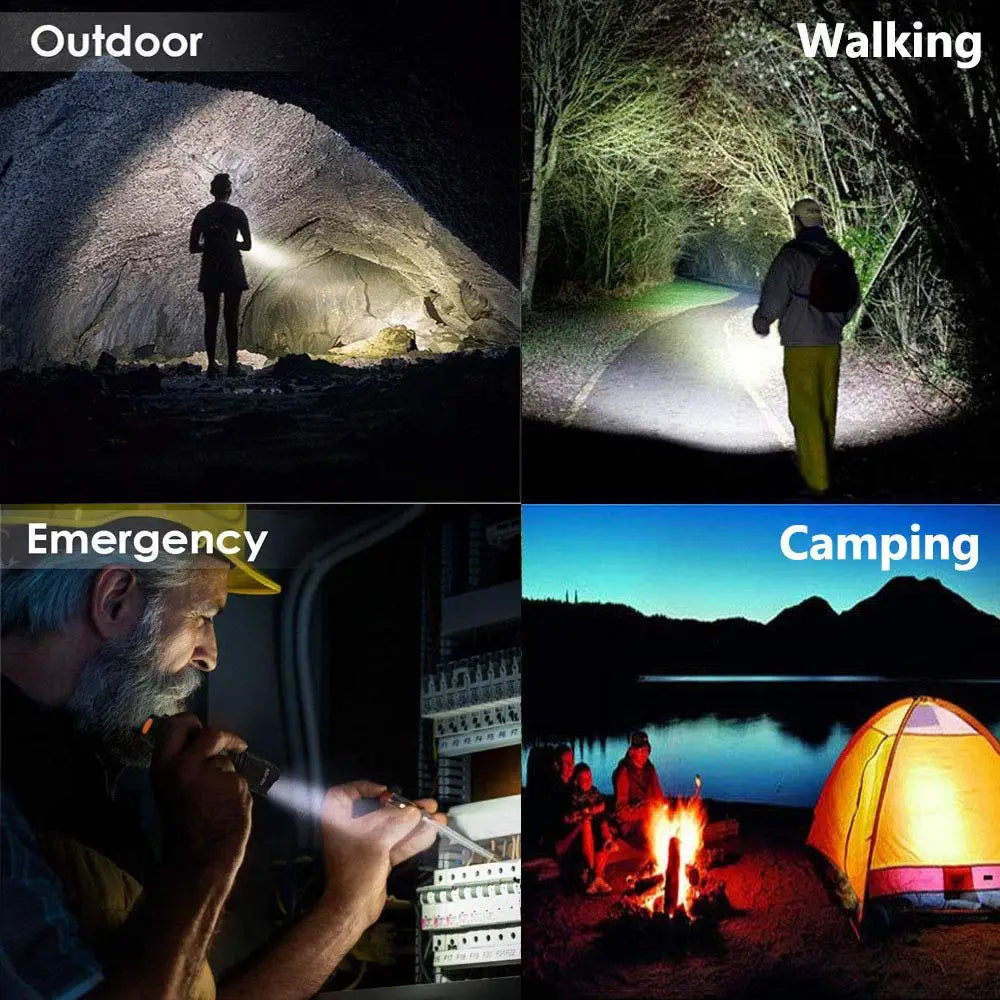 LED Torch Powerful Flashlight USB Rechargeable Flashlights Zoom Bicycle Light Torch Use 18650 Battery