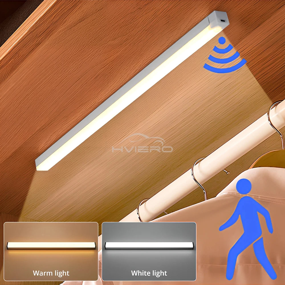 Motion Sensor Light Wireless LED Night Light USB Rechargeable Light Cabinet Wardrobe Lamp Staircase Backlight for Kitchen LED