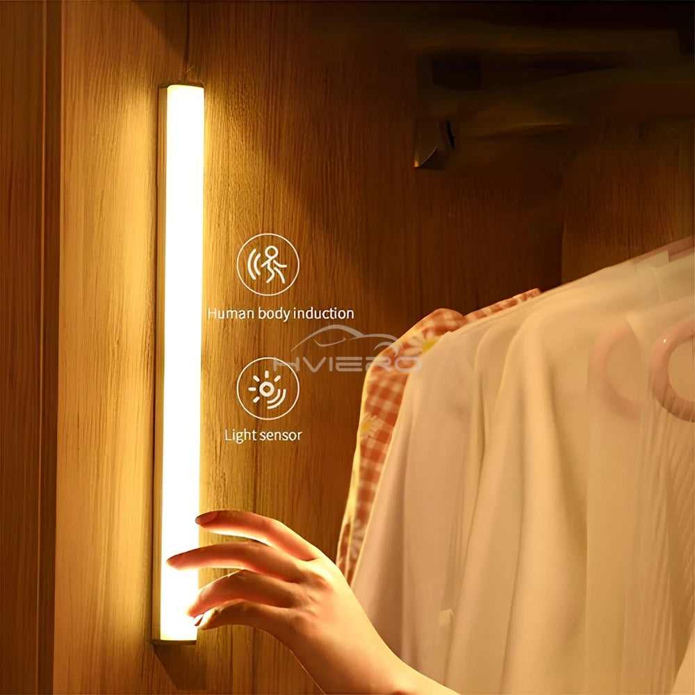 Motion Sensor Light Wireless LED Night Light USB Rechargeable Light Cabinet Wardrobe Lamp Staircase Backlight for Kitchen LED
