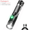 LED Torch Powerful Flashlight USB Rechargeable Flashlights Zoom Bicycle Light Torch Use 18650 Battery